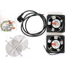 19" ventilace pro nástěnné rozvaděče XtendLan, 2 ventilátory, napájecí kabel, spojovací materiál