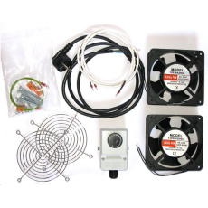 19" ventilace pro nástěnné rozvaděče XtendLan, termostat, 2 ventilátory, napájecí kabel, spojovací materiál