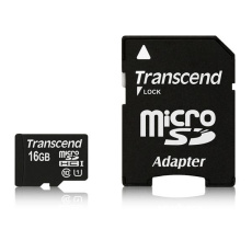 TRANSCEND MicroSDHC karta 16GB Premium, Class 10 UHS-I 300x + adaptér