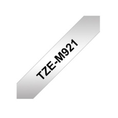 BROTHER Originální kazeta Brother TZe-M921 - černá na matné stříbrné, šířka 9 mm