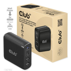 Club3D cestovní nabíječka 100W GAN technologie, 2xUSB-A a 2xUSB-C, PD 3.0 Support