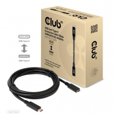 Club3D Prodlužovací kabel USB-C, 5Gbps, 60W(20V/3A), 4K60Hz (M/F), 1m