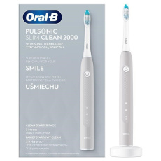 Oral-B Pulsonic Slim Clean 2000 Grey Zubní kartáček Oral-B Pulsonic Slim Clean 2000 Grey Zubní kartáček