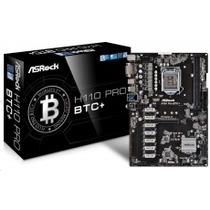ASRock MB Sc LGA1151 H110 PRO BTC+, Intel H110, 2xDDR4, VGA, MINING ASRock MB Sc LGA1151 H110 PRO BTC+, Intel H110, 2xDDR4, VGA, MINING
