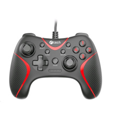C-TECH gamepad Theon pro PC/PS3, 2 programovatelná makro tlačítka, 2x analog, X-input, vibrační, 1,8m kab C-TECH gamepad Theon pro PC/PS3, 2 programovatelná makro tlačítka, 2x analog, X-input, vibrační, 1,8m kab