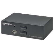 Manhattan DP přepínač, 2-Port DisplayPort KVM Switch, 4K@60Hz, černá