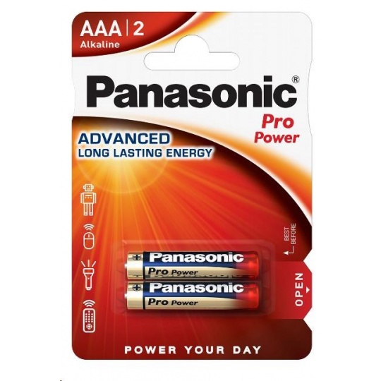 PANASONIC Alkalické baterie Pro Power LR03PPG/2BP AAA 1,5V (Blistr 2ks)