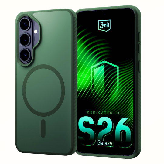 3mk ochranný kryt Smoke MagCase Green pro Samsung Galaxy S26 3mk ochranný kryt Smoke MagCase Green pro Samsung Galaxy S26