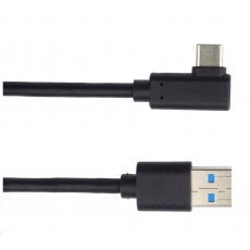 PREMIUMCORD Kabel USB typ C/M zahnutý konektor 90° - USB 3.0 A/M, 50cm