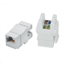 Keystone Cat6, UTP, duální svorkovnice zezadu, bílý Keystone Cat6, UTP, duální svorkovnice zezadu, bílý