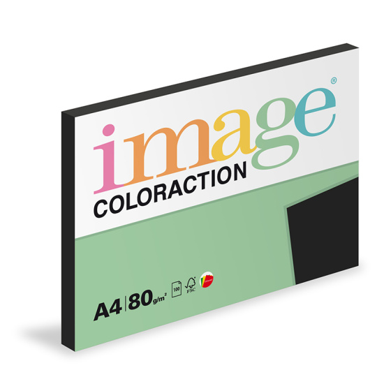 Antalis Papír Image Coloraction Black - sytá černá - papír pro výtvarné potřeby A4 (80g/100ks)