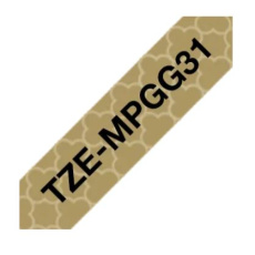 BROTHER Originální kazeta Brother TZe-MPGG31 - černá na zlatém vzoru, šířka 12 mm