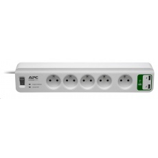 APC Essential SurgeArrest 5 outlets with 5V, 2.4A 2 port USB Charger 230V France, 1.8m APC Essential SurgeArrest 5 outlets with 5V, 2.4A 2 port USB Charger 230V France, 1.8m