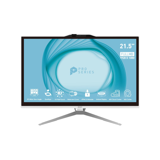 MSI PC AIO PRO AP222T 13M-006XEU, Core i3-13100,21.5" FHD Touch,8GB,256GB SSD,Intel UHD,bez OS,White