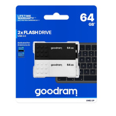 GOODRAM Flash Disk 2x64GB UME2, USB 2.0, bílá, černá