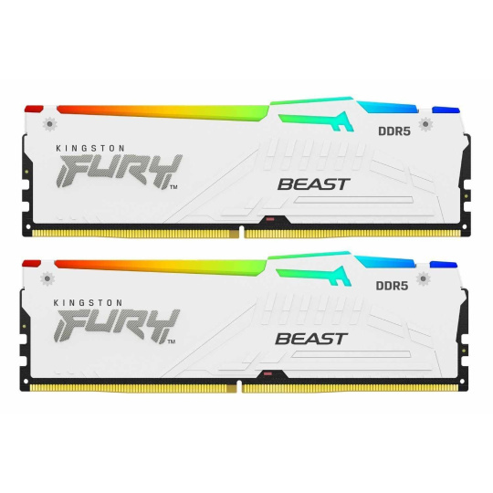 KINGSTON DIMM DDR5 32GB (Kit of 2) 6800MT/s CL34 Non-ECC FURY Beast RGB XMP, Bílá