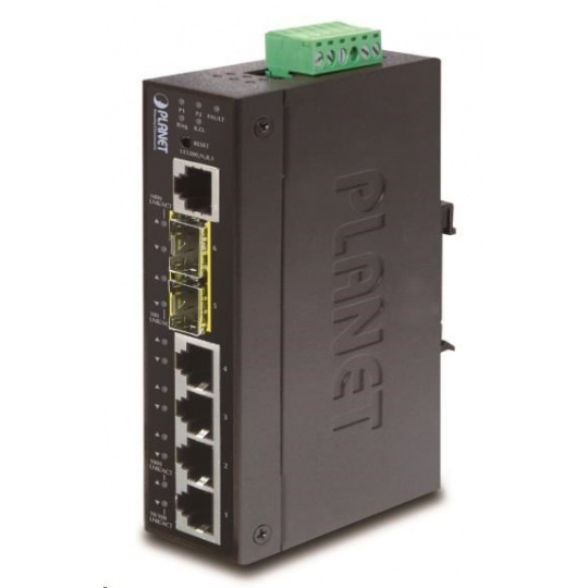 Planet switch IGS-5225-4T2S, průmyslový 4x10/100/1000T, 2x100/1000X SFP, -40~+75°C