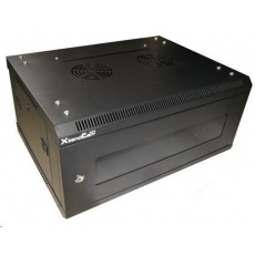 XtendLan 19" nástěnný rozvaděč 4U 600x450, nosnost 60 kg, skleněné kouřové dveře, svařovaný, černý XtendLan 19" nástěnný rozvaděč 4U 600x450, nosnost 60 kg, skleněné kouřové dveře, svařovaný, černý
