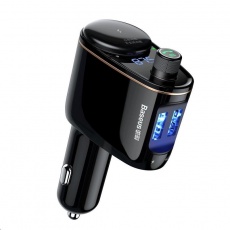 Baseus duální adaptér do auta a Bluetooth FM modulátor s 12V vstupem, černá Baseus duální adaptér do auta a Bluetooth FM modulátor s 12V vstupem, černá