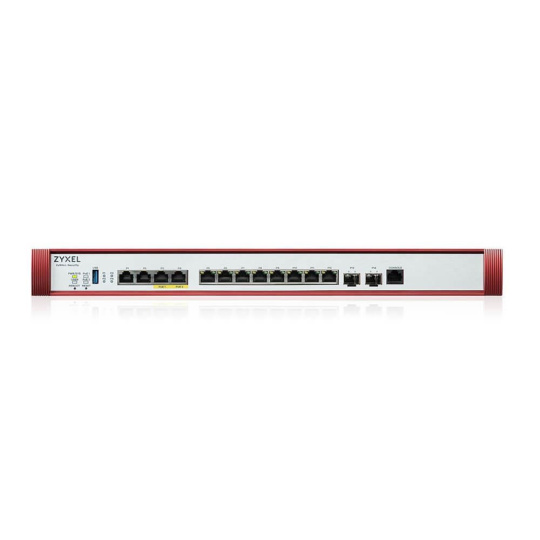 Zyxel USG FLEX700 H Series, User-definable ports with 2*2.5G, 2*10G( PoE+) & 8*1G, 2*SFP+, 1*USB (device only)