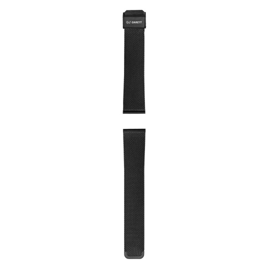 Garett řemínek 20 mm, černý kovový, typ Mesh