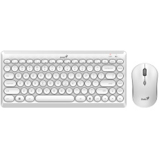 GENIUS set klávesnice s myší LuxeMate Q8000 White/ Bezdrátový set 2,4GHz mini receiver/ USB/ bílá/ retro design/ CZ+SK l GENIUS set klávesnice s myší LuxeMate Q8000 White/ Bezdrátový set 2,4GHz mini receiver/ USB/ bílá/ retro design/ CZ+SK l
