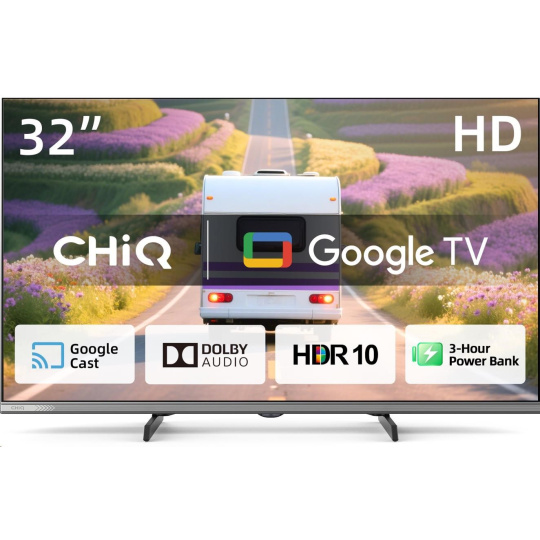 CHiQ L32M9PD TV 32" Powerbank, HD, smart, Google TV, Dolby Audio, dbx-tv, HDR 10