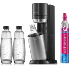 SodaStream Duo Titan Promo-Pack výrobník sody, 2 skleněné láhve, 1 plastová láhev, bombička s CO2, černý SodaStream Duo Titan Promo-Pack výrobník sody, 2 skleněné láhve, 1 plastová láhev, bombička s CO2, černý