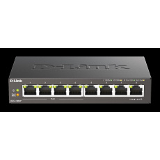 D-Link DGS-1008P 8-port Gigabit Desktop Switch, 4 porty jsou PoE+, PoE budget 68W