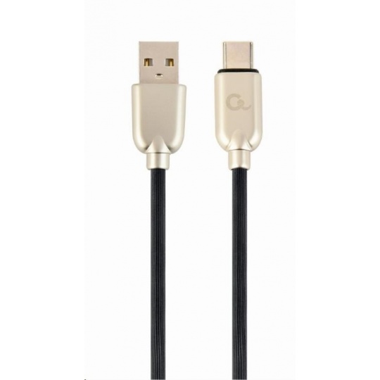 GEMBIRD Kabel USB 2.0 AM na Type-C kabel (AM/CM), 1m, pogumovaný, černý, blister, PREMIUM QUALITY