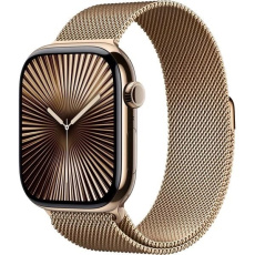 Apple Watch Series 10 GPS + Cellular 42mm Gold Titanium Case with Gold Milanese Loop Apple Watch Series 10 GPS + Cellular 42mm Gold Titanium Case with Gold Milanese Loop