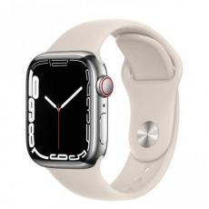 Apple Watch Series 7 Cell, 41mm Silver/Steel Case/Starlight SportBand Apple Watch Series 7 Cell, 41mm Silver/Steel Case/Starlight SportBand