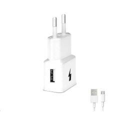 WG - Síťová nabíječka 1x USB-A, Quick Charge 3.0, 5V-9V-12V + kabel USB-A na Micro USB, white