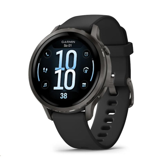 Garmin Venu® 4 - 41 mm Slate a Černý silikonový řemínek