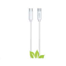 WG - Datový kabel Type-C (male) to Type-C (male) / 2m / 3A / cotton braided ECO / white WG - Datový kabel Type-C (male) to Type-C (male) / 2m / 3A / cotton braided ECO / white