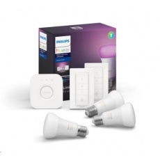 PHILIPS Hue Startovací KIT, White and Color Ambience( 3x žárovka 9W E27 A60 DIM + bridge + 2x ovladač se stmíváním ) PHILIPS Hue Startovací KIT, White and Color Ambience( 3x žárovka 9W E27 A60 DIM + bridge + 2x ovladač se stmíváním )