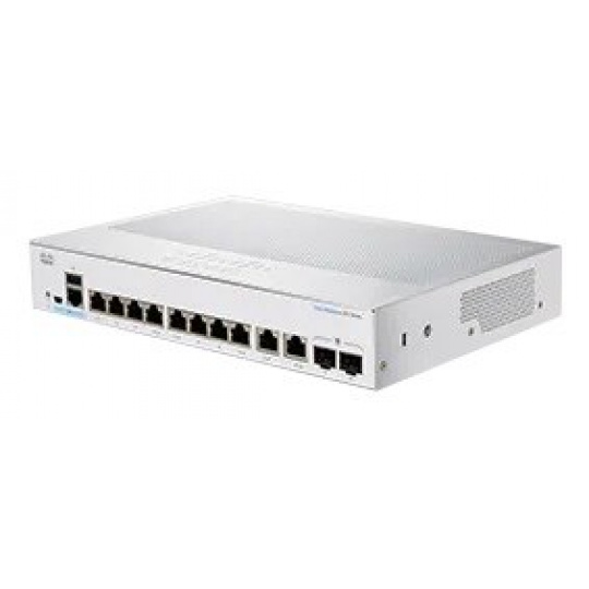 Cisco switch CBS250-8T-E-2G-UK (8xGbE,2xGbE/SFP combo,fanless) - REFRESH