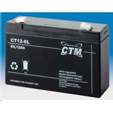 Baterie - CTM CT 6-12L (6V/12Ah - Faston 250), životnost 5let Baterie - CTM CT 6-12L (6V/12Ah - Faston 250), životnost 5let