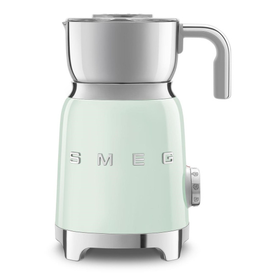 Smeg MFF11PGEU napěňovač mléka, 500 W, 600 ml / 2,5 šálku, horká čokoláda / mléko, lehká pěna, pastelově zelený