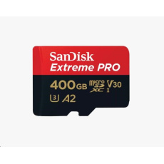 SanDisk micro SDXC karta 400GB Extreme PRO (200 MB/s Class 10, UHS-I U3 V30) + adaptér SanDisk micro SDXC karta 400GB Extreme PRO (200 MB/s Class 10, UHS-I U3 V30) + adaptér