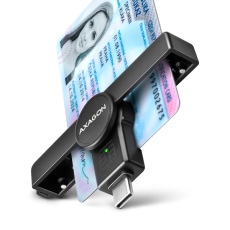 AXAGON CRE-SMPC, USB-C PocketReader čtečka kontaktních karet Smart card (eObčanka)