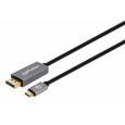 Manhattan kabel USB-C na DisplayPort 1.4, USB-C Male na DisplayPort Male, 3m, černá