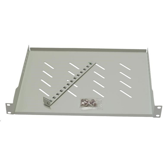 BAZAR - LEXI-Net 19" police s perforací 1U/650mm, nosnost 45kg, zadní nastavitelný úchyt, šedá - prohnutá BAZAR - LEXI-Net 19" police s perforací 1U/650mm, nosnost 45kg, zadní nastavitelný úchyt, šedá - prohnutá