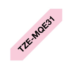 BROTHER Originální páska Brother TZe-MQE31- černá na pastelové růžové - 12 mm