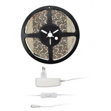 Solight LED světelný pás s testrem, 5m, sada s 12V adaptérem, 4,8W/m, IP20, teplá bílá Solight LED světelný pás s testrem, 5m, sada s 12V adaptérem, 4,8W/m, IP20, teplá bílá