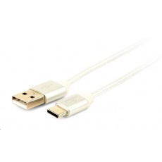 GEMBIRD Kabel USB na USB-C kabel (AM/CM), 1,8m, opletený, stříbrný, blister GEMBIRD Kabel USB na USB-C kabel (AM/CM), 1,8m, opletený, stříbrný, blister
