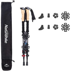 Naturehike carbonové trekingové hole DS03 pár 400g - černo/červené Naturehike carbonové trekingové hole DS03 pár 400g - černo/červené