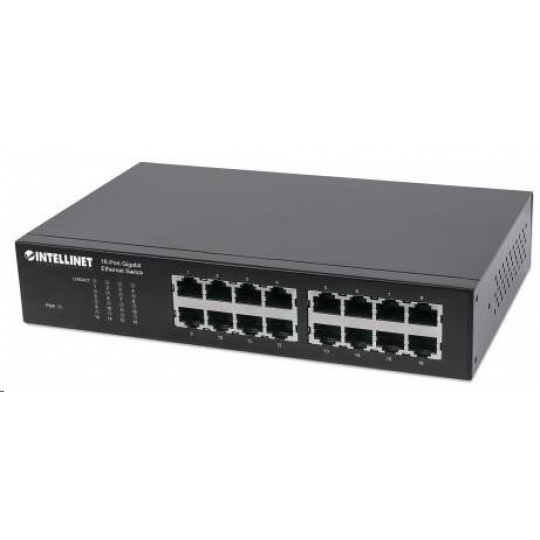 Intellinet 16-port Gigabit Ethernet Switch, 16x GbE, fanless