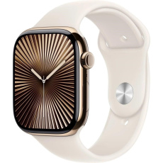 Apple Watch Series 10 GPS + Cellular 42mm Gold Titanium Case with Starlight Sport Band - M/L Apple Watch Series 10 GPS + Cellular 42mm Gold Titanium Case with Starlight Sport Band - M/L