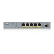 Zyxel GS1350-6HP 6 Port smart managed CCTV PoE switch, long range, 60W, 5x GbE, 1x SFP Zyxel GS1350-6HP 6 Port smart managed CCTV PoE switch, long range, 60W, 5x GbE, 1x SFP